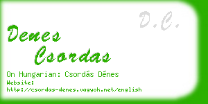 denes csordas business card